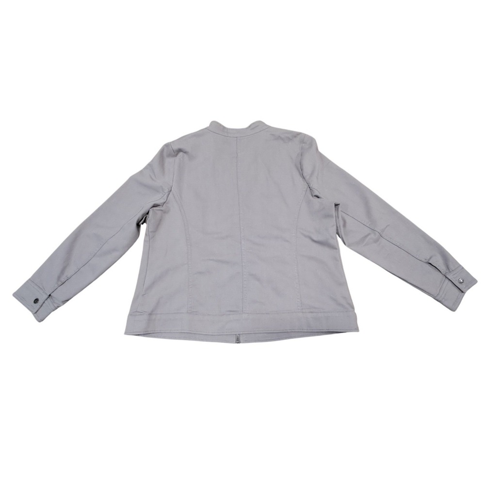 Liz Claiborne Womens Gray Full Zip Jacket Size L Collar Neck Pockets - Picture 2 of 9